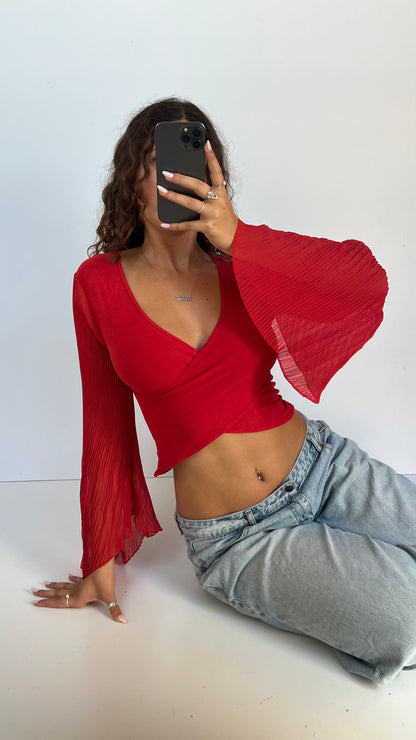 00s red flared top- size S