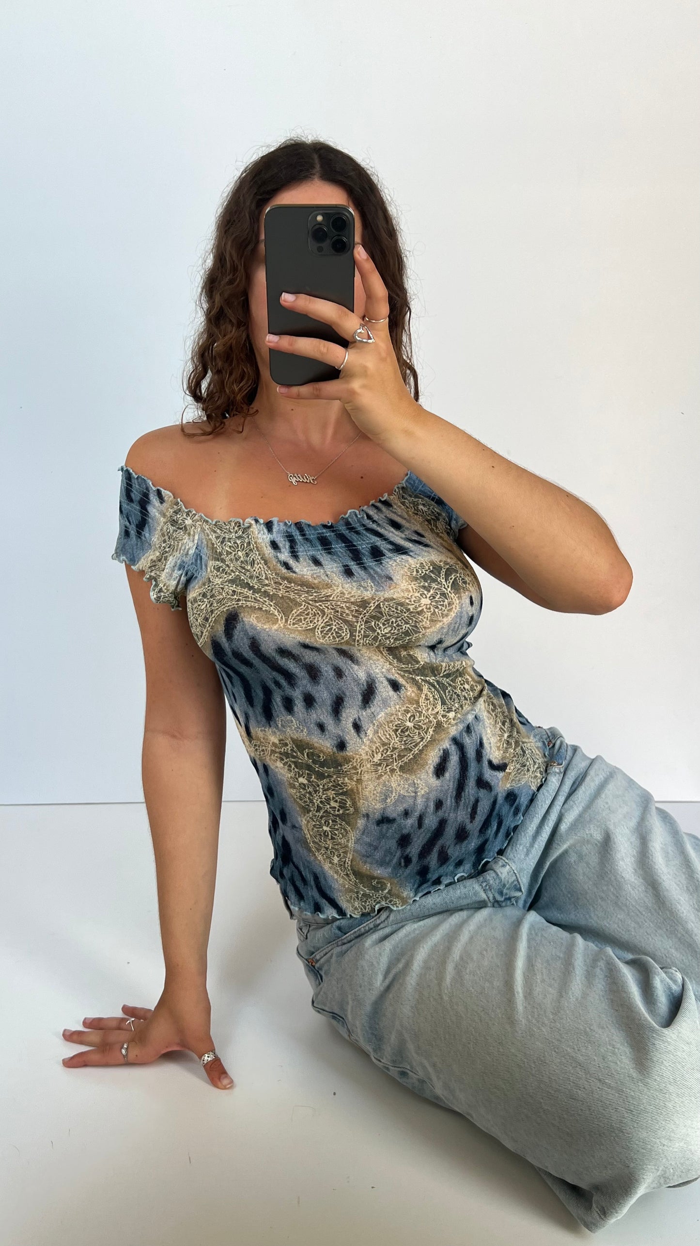 00s blue mesh cami- size S/M