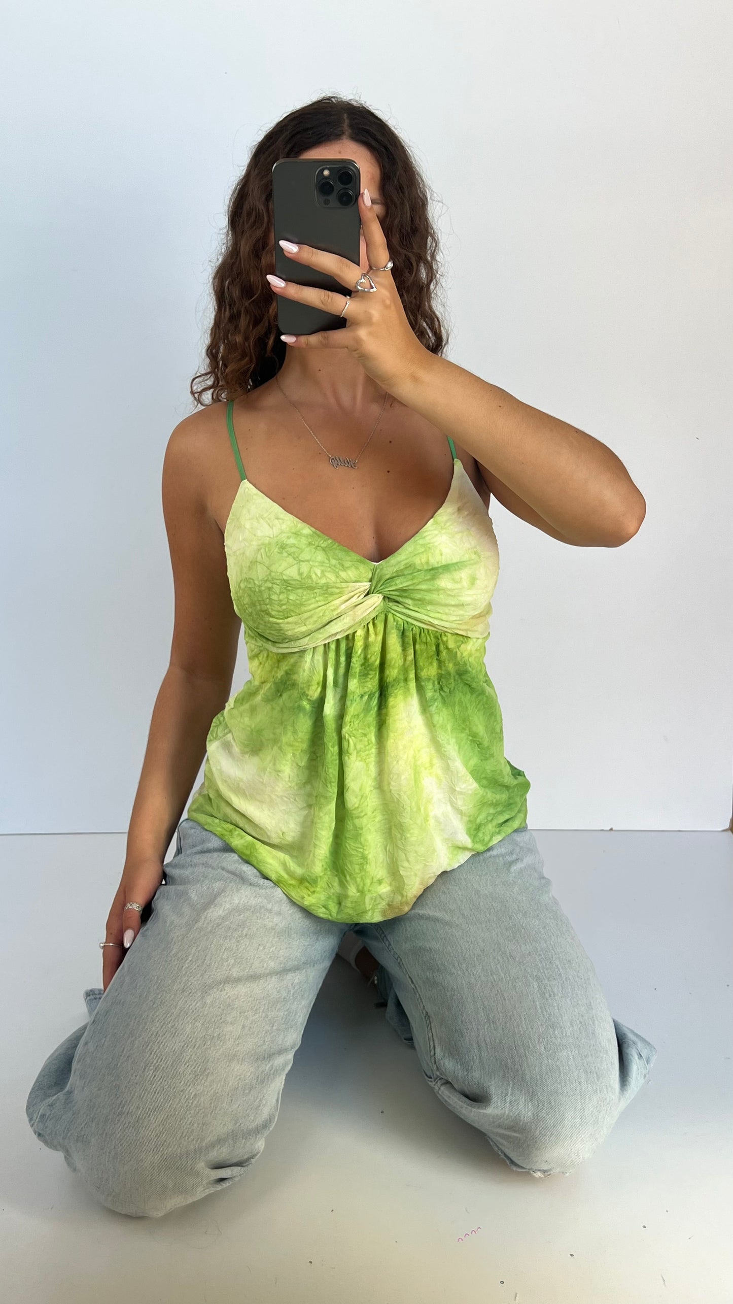 00s green babydoll cami- size M