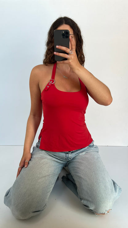 00s red buckle cami- size M