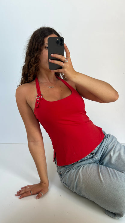 00s red buckle cami- size M