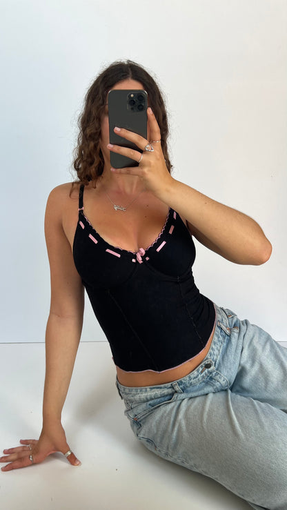 00s black corset cami- size M
