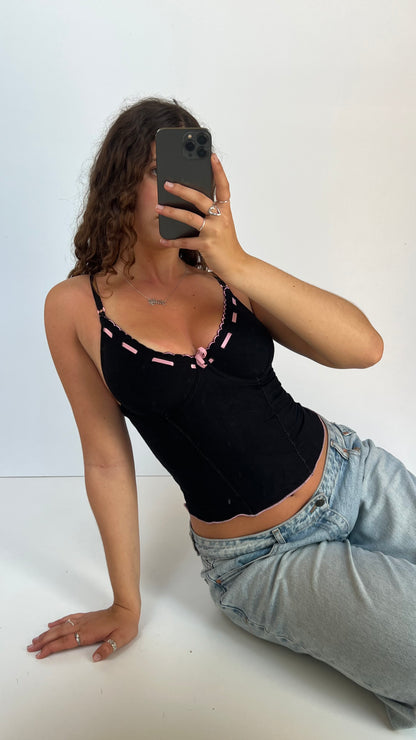 00s black corset cami- size M