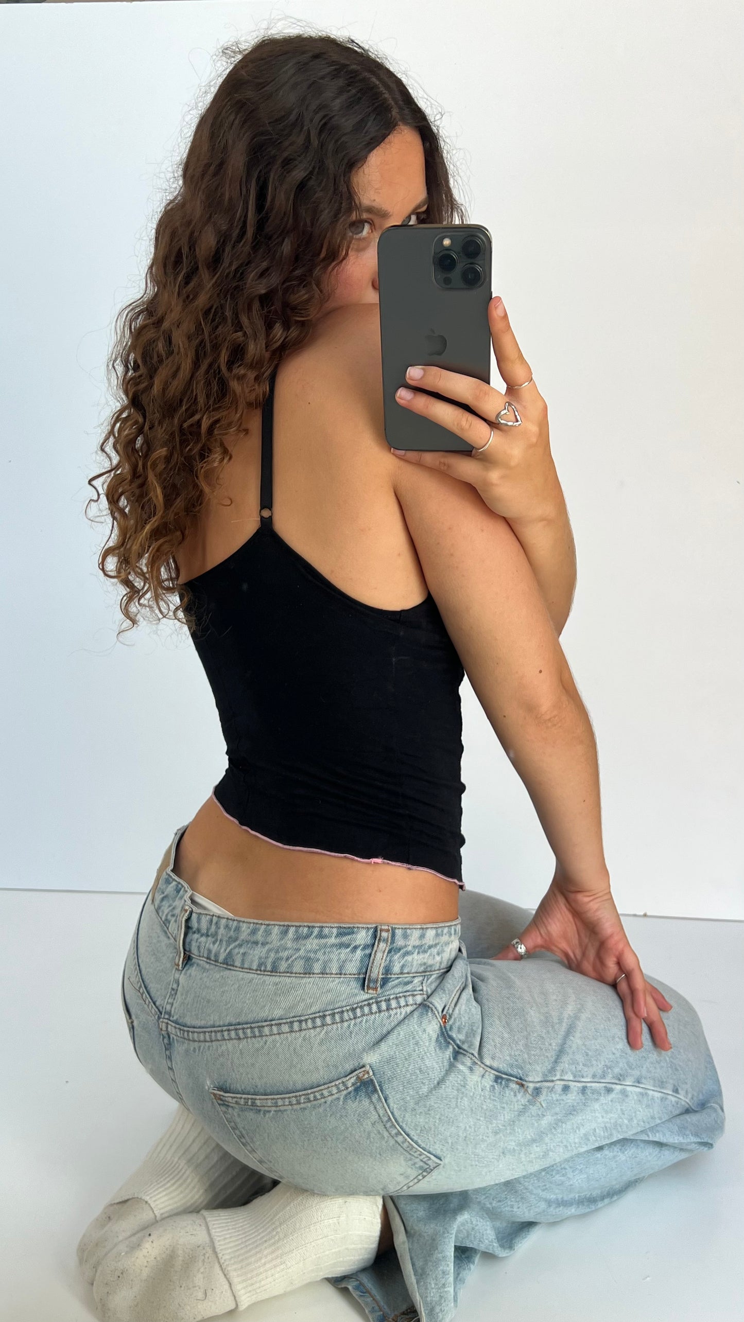 00s black corset cami- size M
