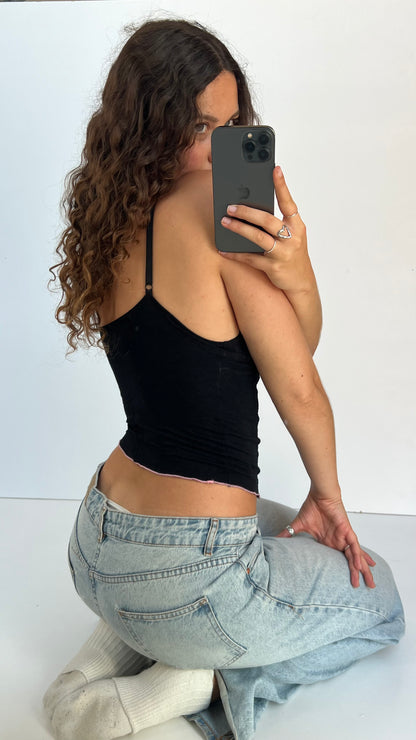 00s black corset cami- size M
