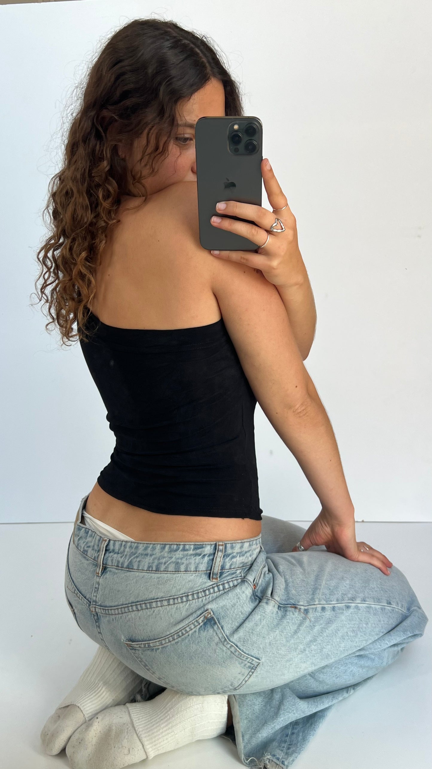 00s black one shoulder cami- size M