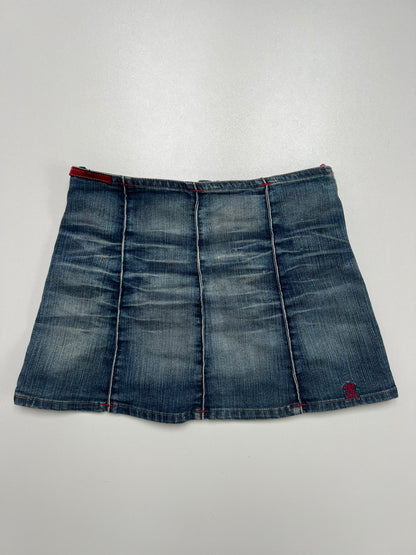 00s low rise denim mini skirt- size XS