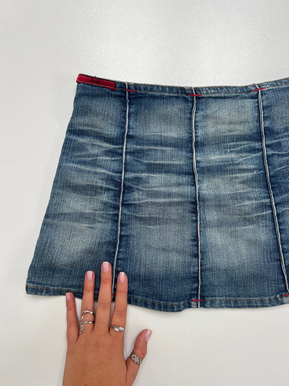 00s low rise denim mini skirt- size XS