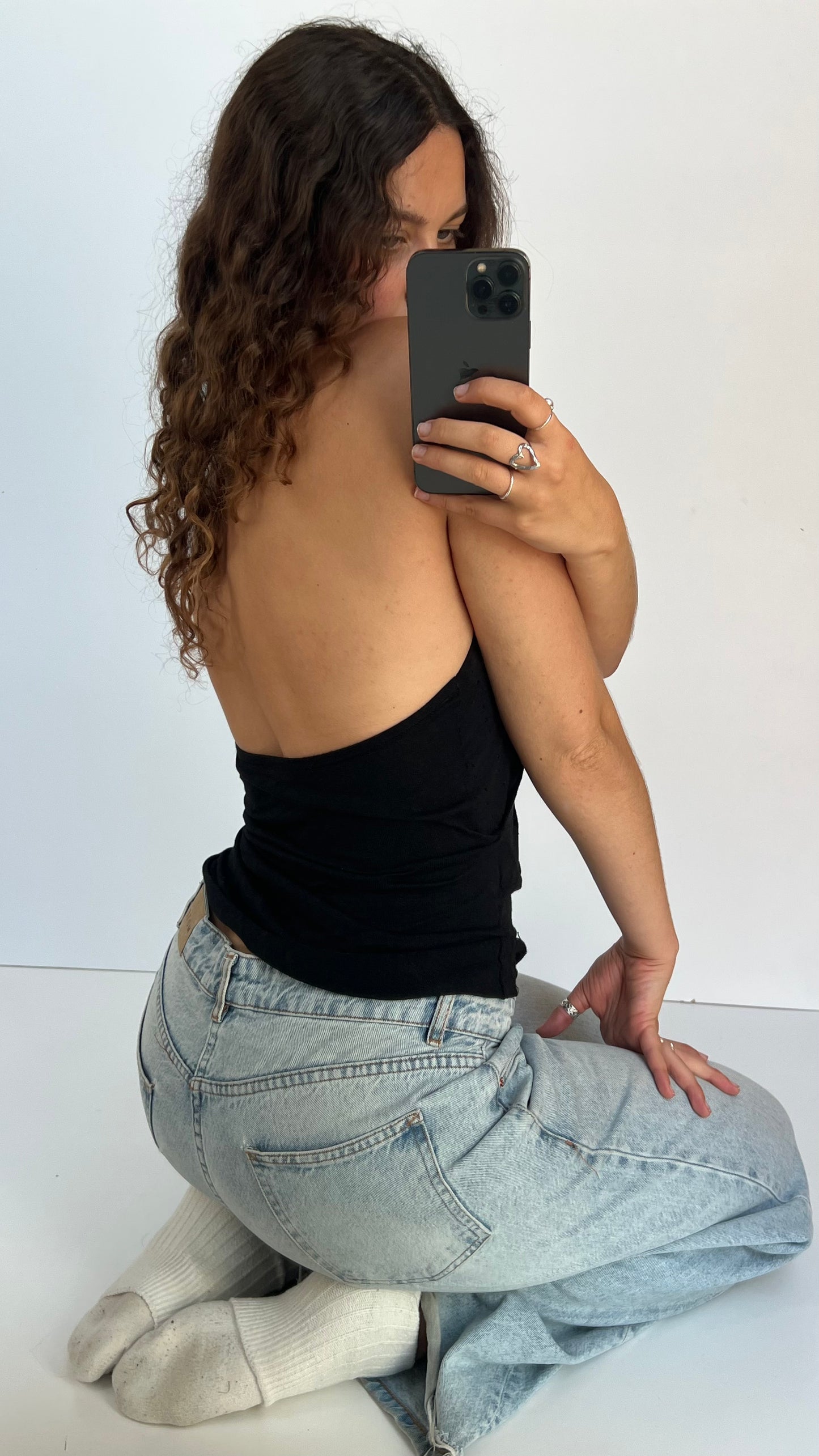 00s black sequin halter cami- size S/M