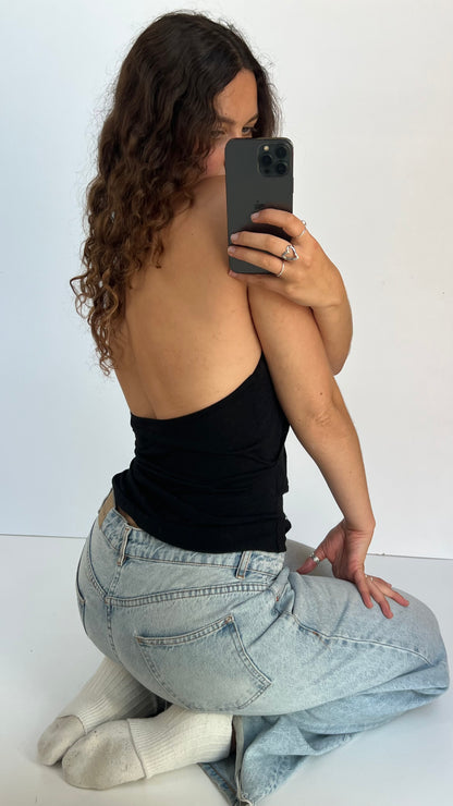 00s black sequin halter cami- size S/M