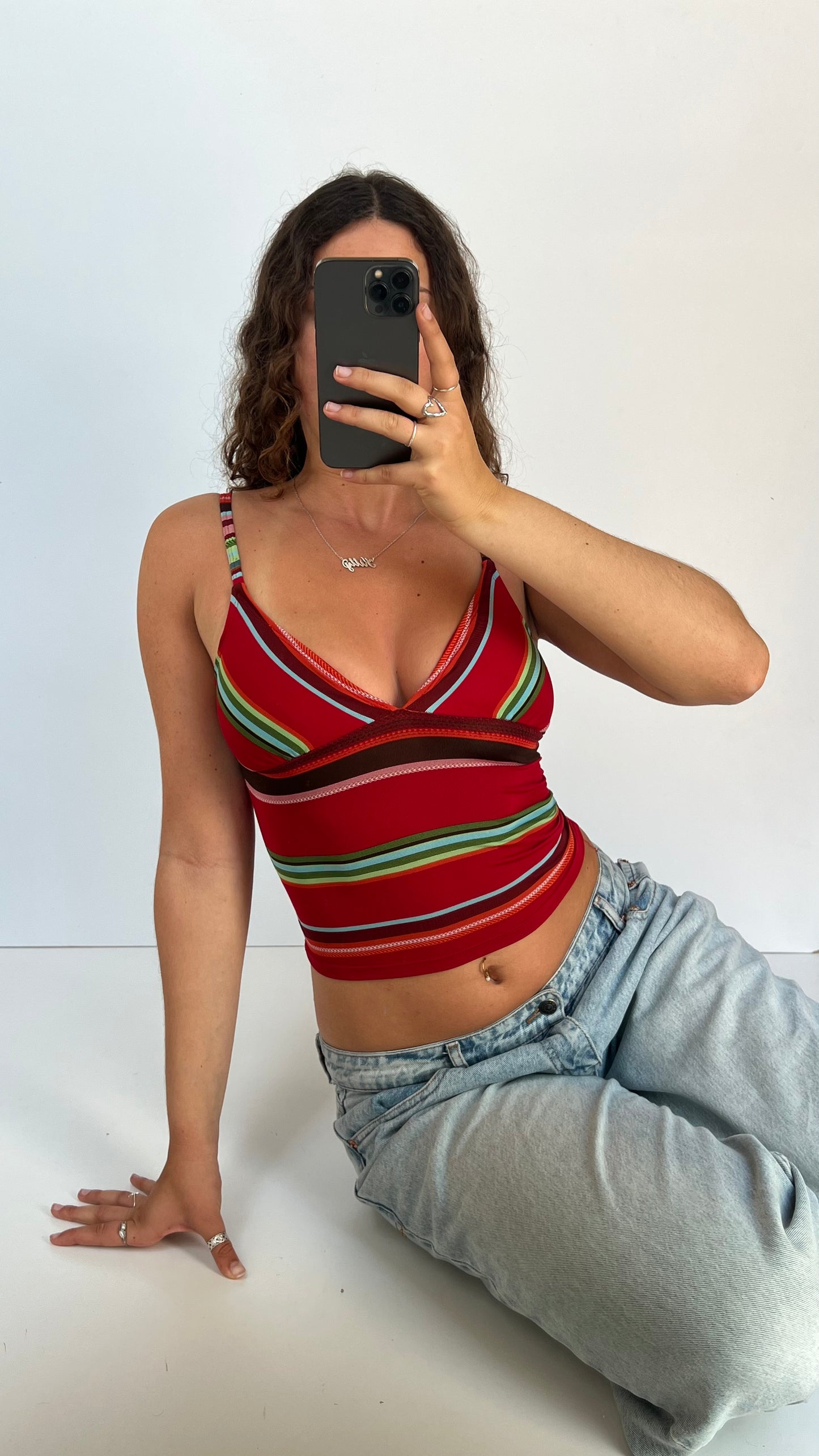 00s red stripe cami- size S