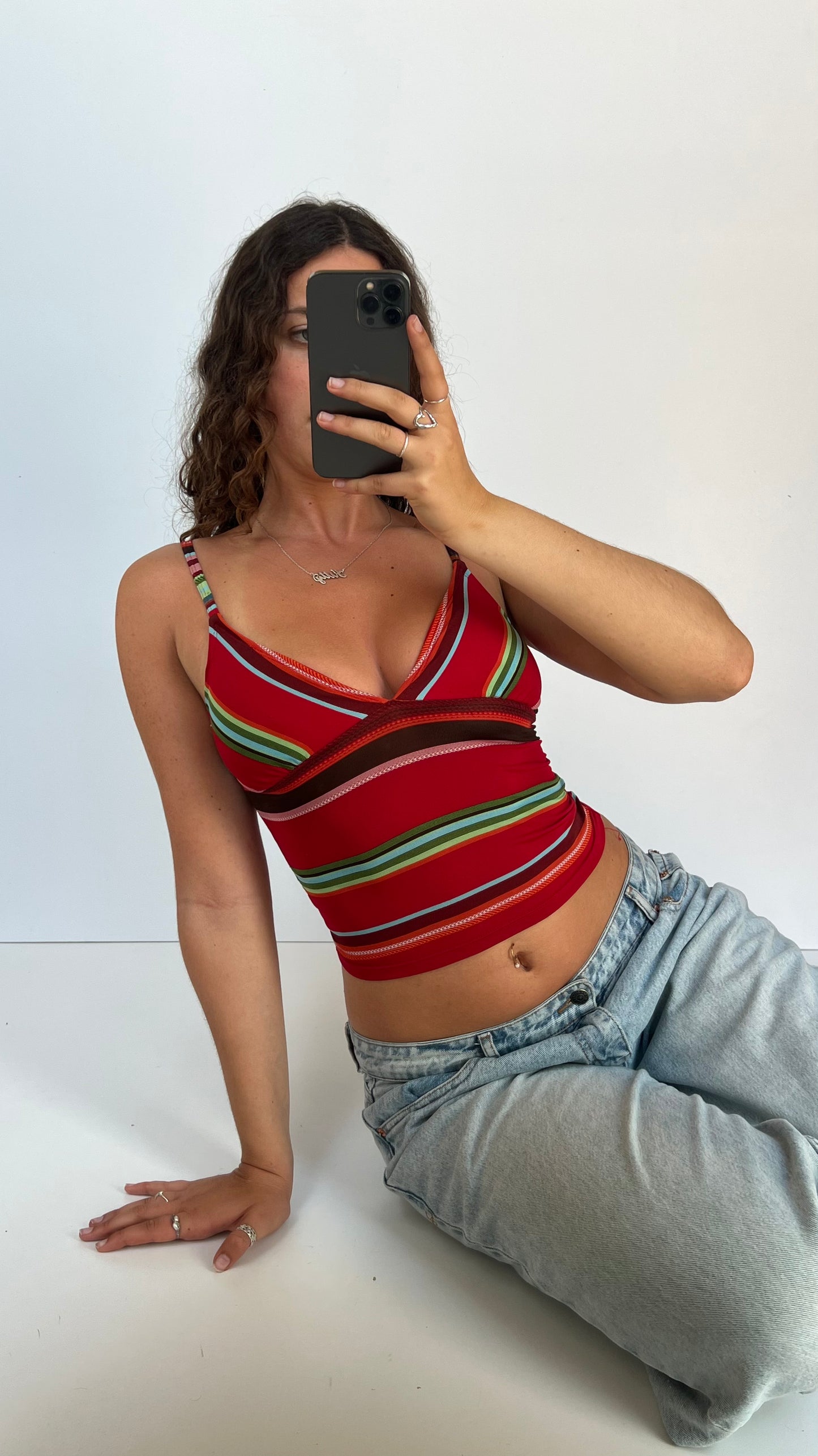 00s red stripe cami- size S