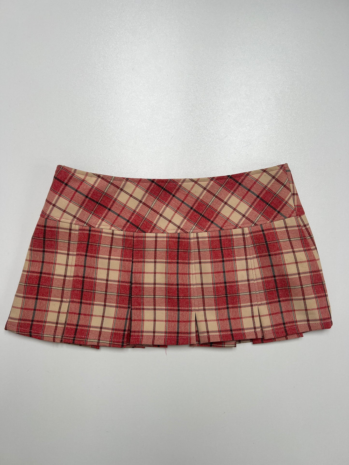 00s red plaid micro mini skirt- size XS