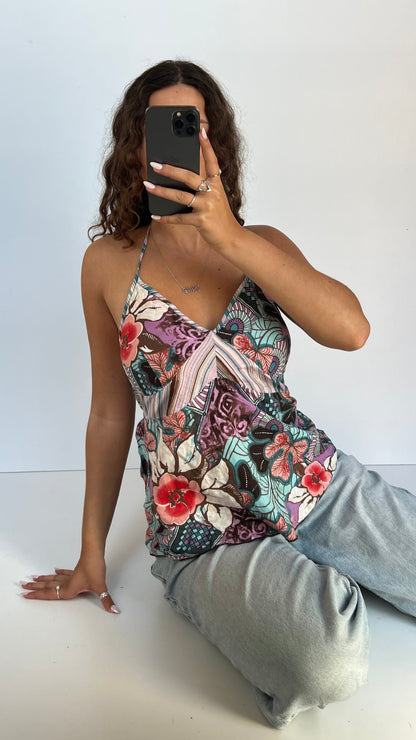 00s purple floral cami- size S