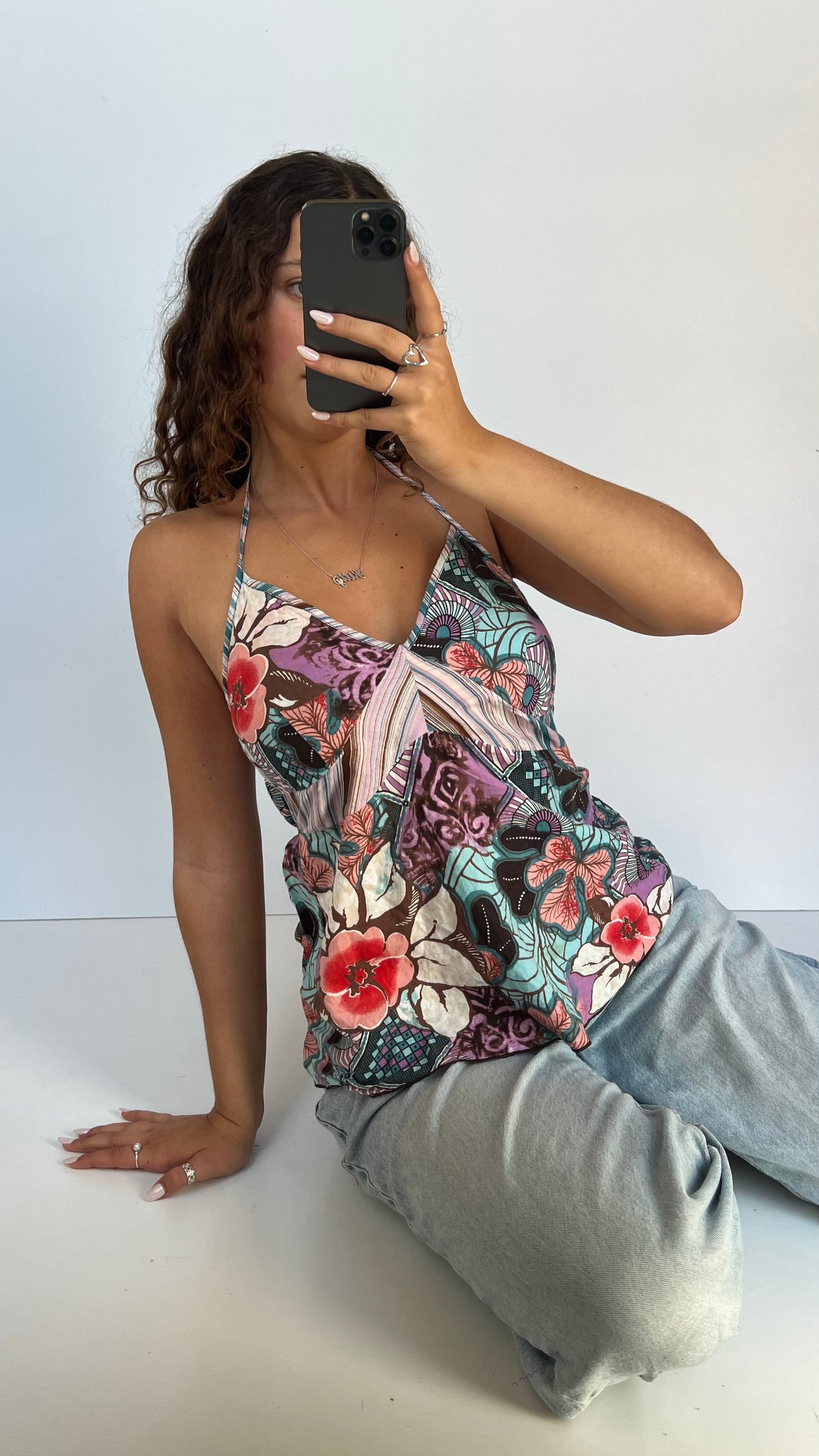 00s purple floral cami- size S