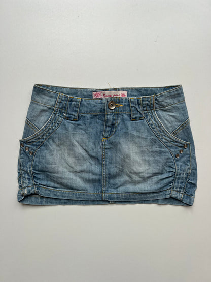 00s low rise denim mini skirt- size S