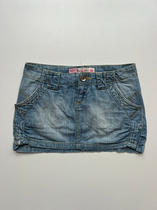 00s low rise denim mini skirt- size S