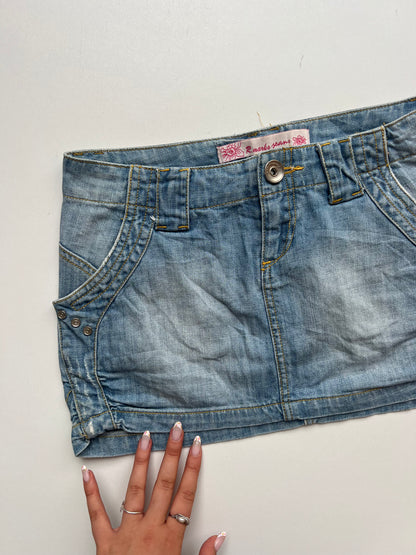 00s low rise denim mini skirt- size S