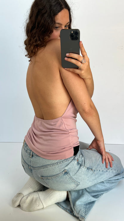00s pink cowl neck cami- size L