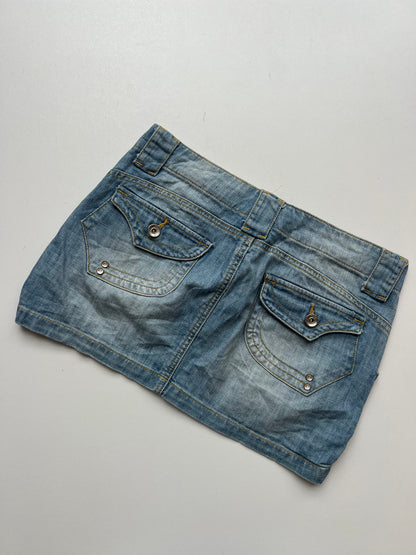00s low rise denim mini skirt- size S