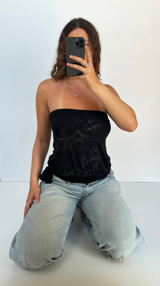 00s black glitter cami- size M