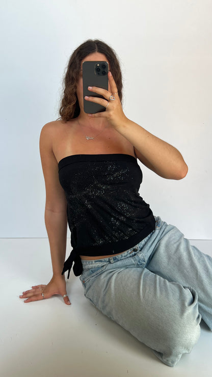 00s black glitter cami- size M