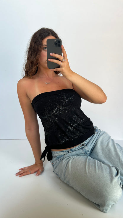 00s black glitter cami- size M