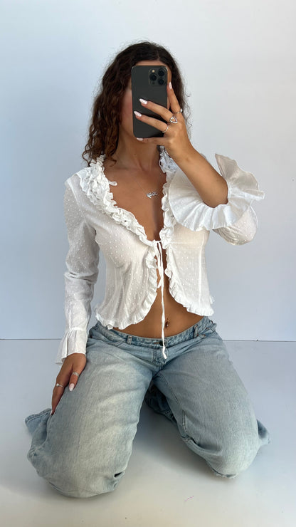 00s white cotton shirt- size M