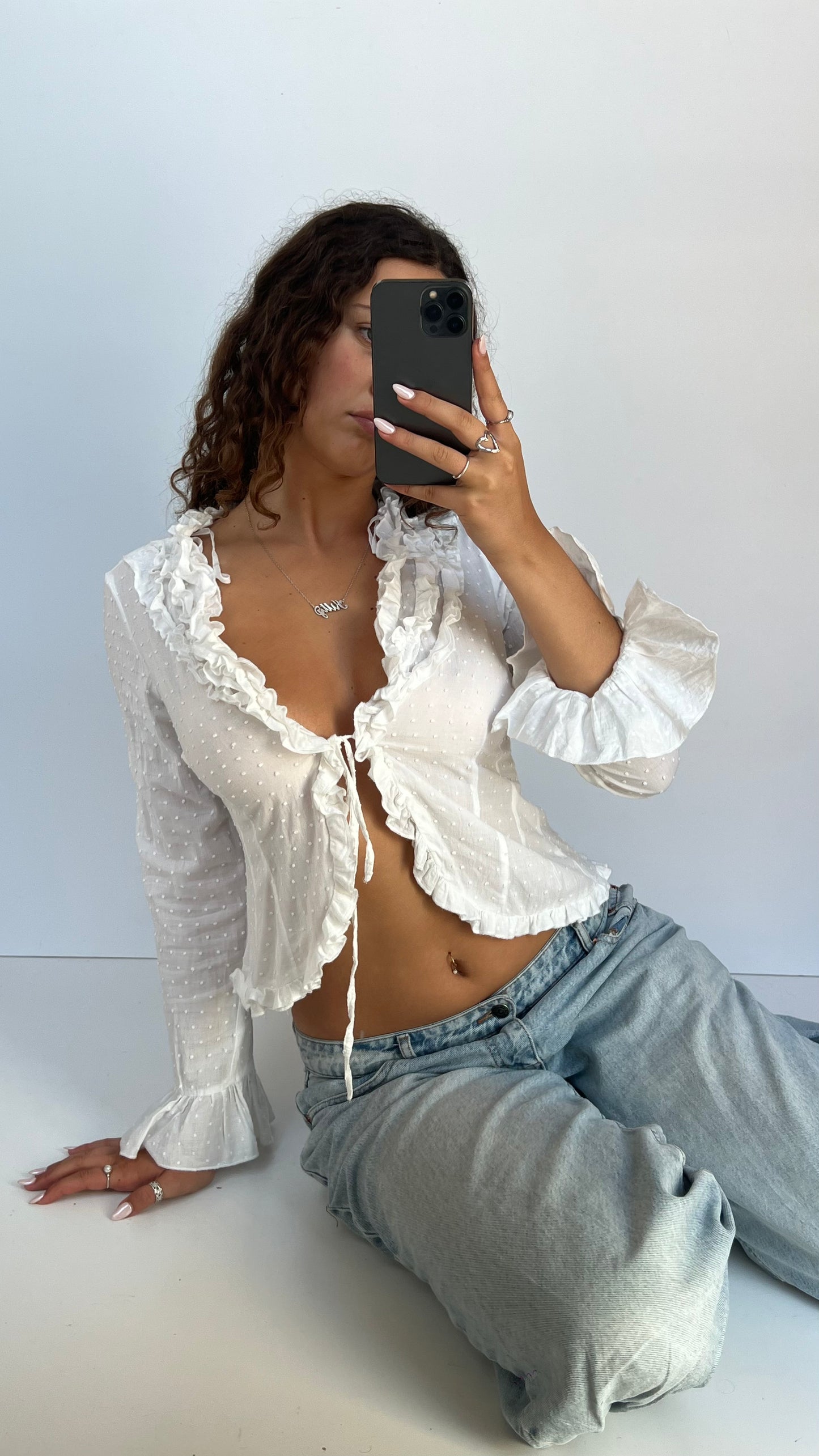 00s white cotton shirt- size M