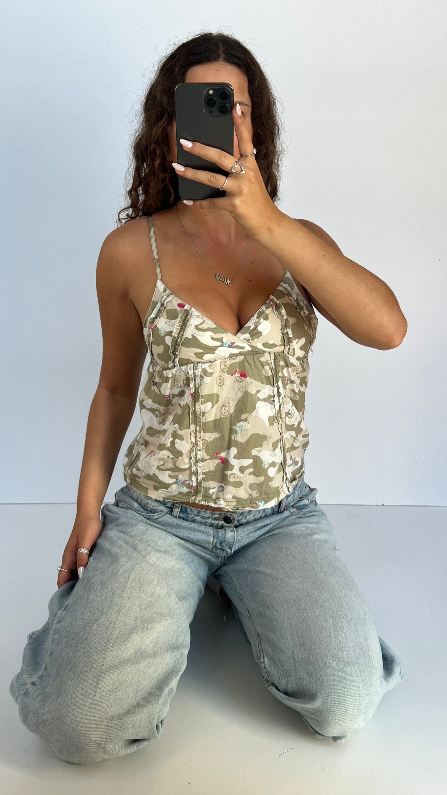 00s camo patterned cami- size L