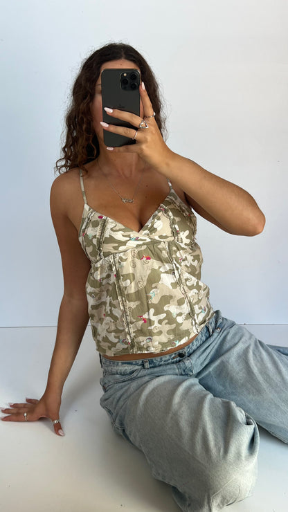 00s camo patterned cami- size L