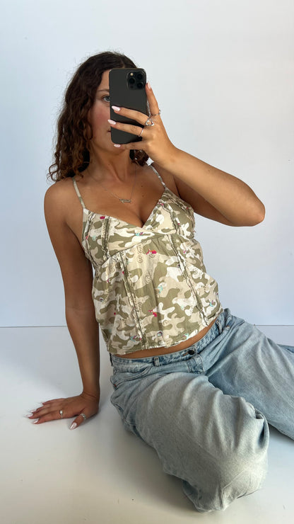 00s camo patterned cami- size L