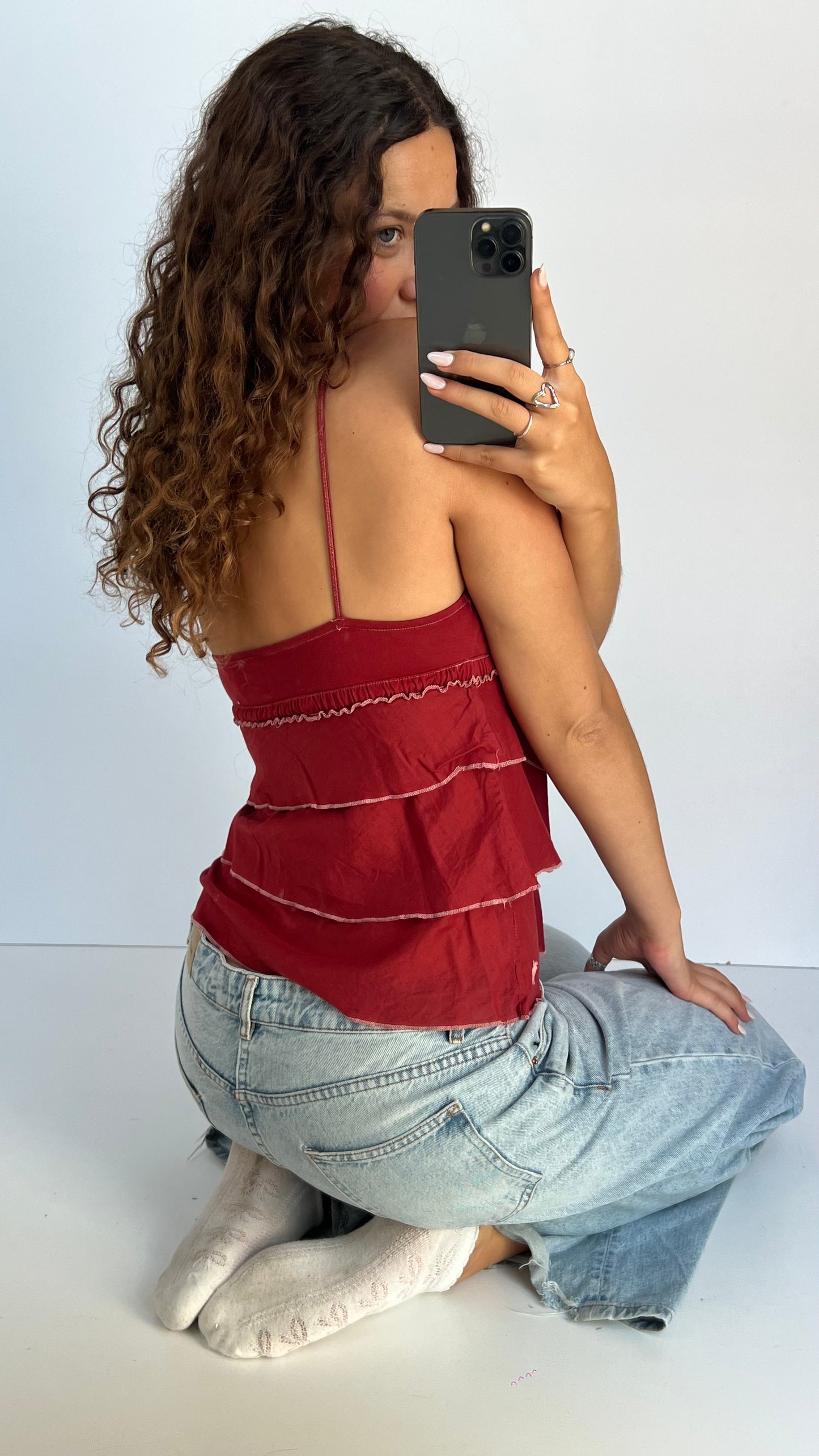 00s red babydoll cami- size S