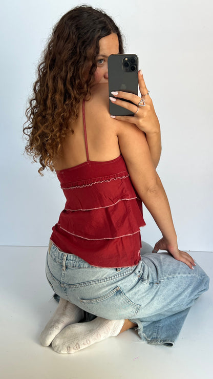 00s red babydoll cami- size S
