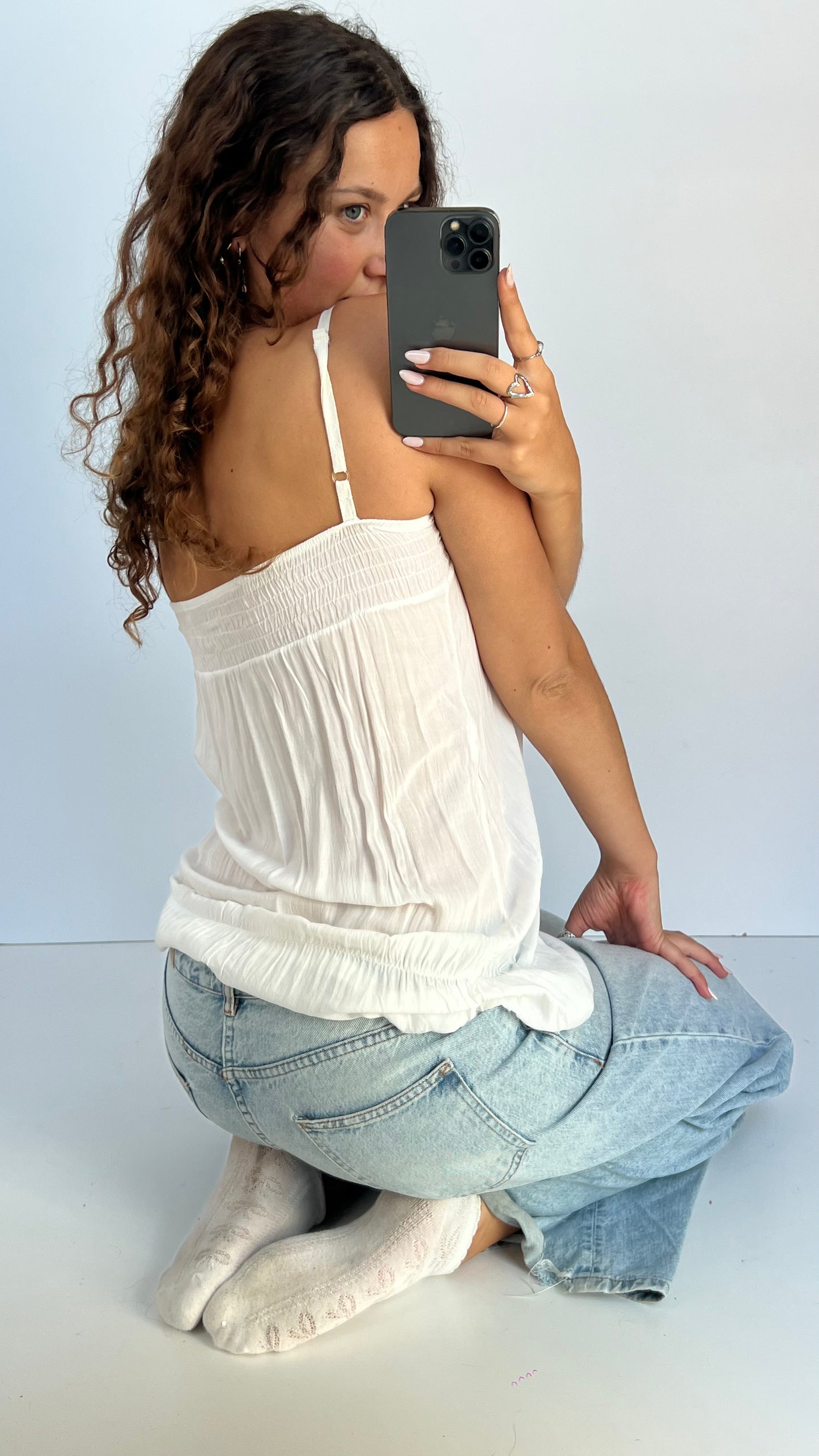 00d white babydoll cami- size S