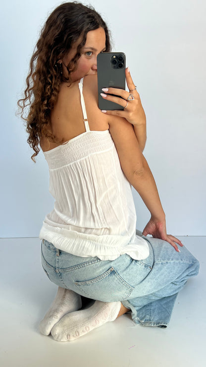 00d white babydoll cami- size S