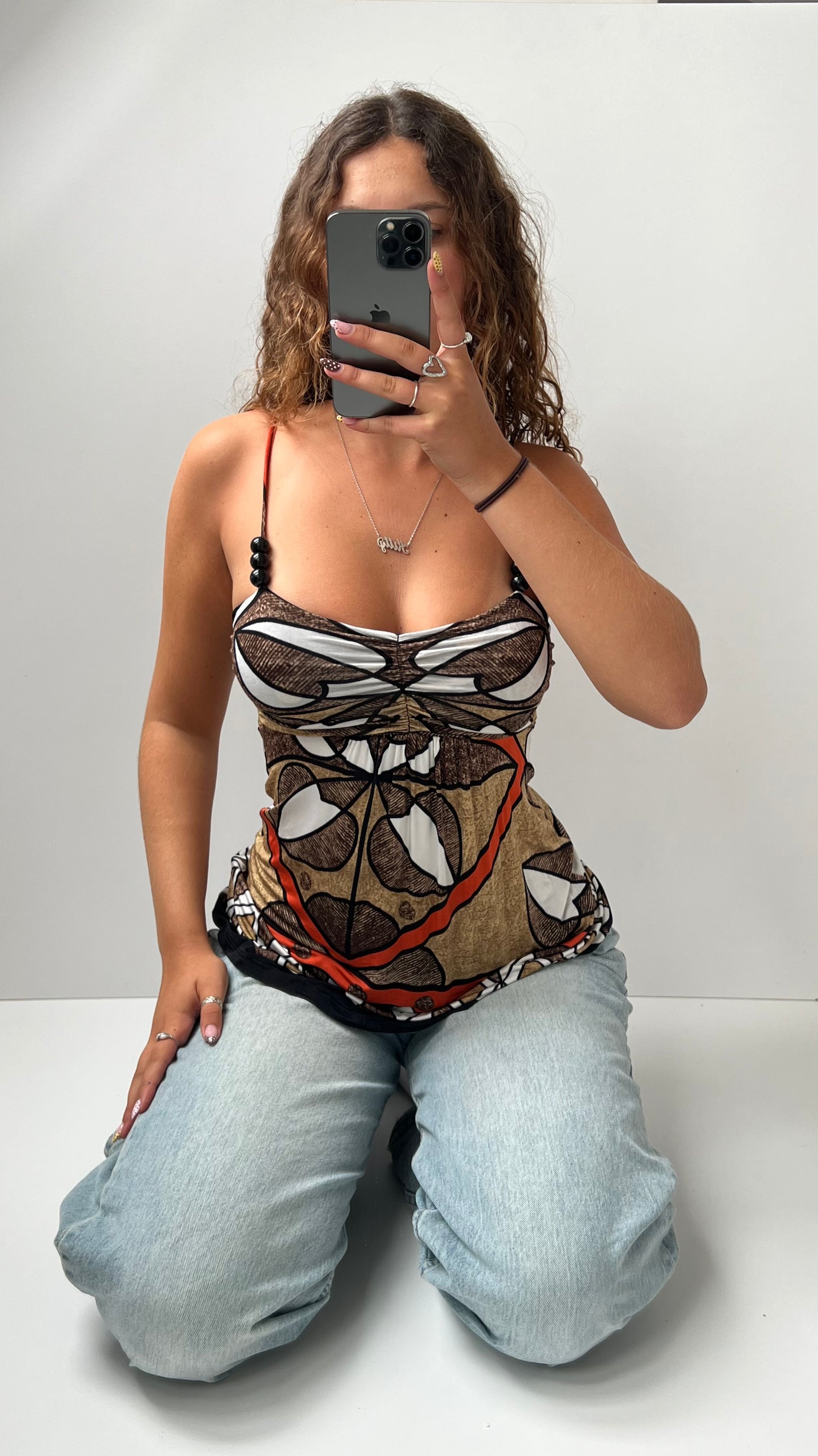 00s brown babydoll cami- size S