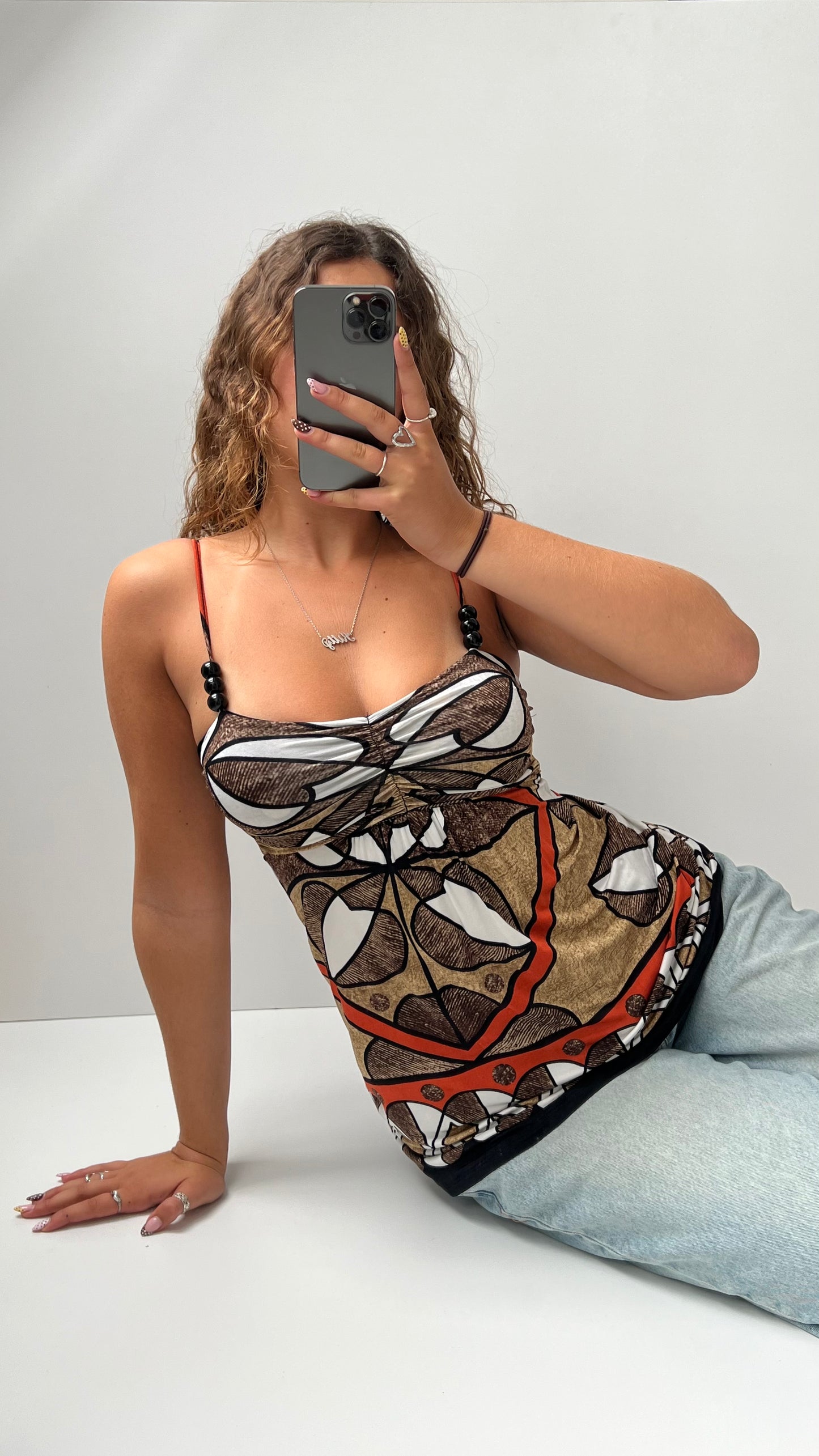00s brown babydoll cami- size S