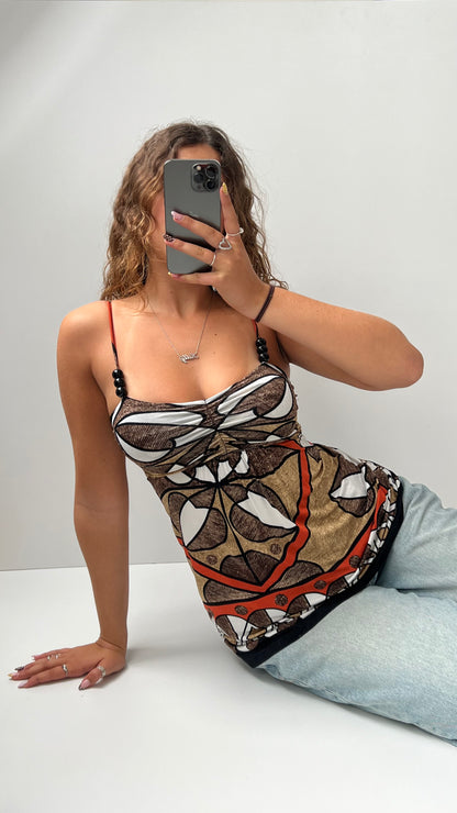 00s brown babydoll cami- size S
