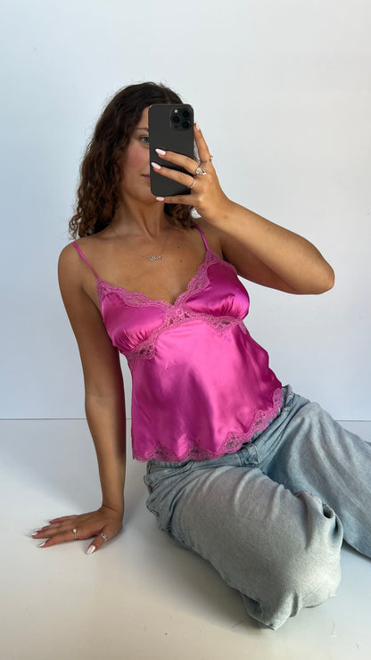 00s pink lace cami- size M