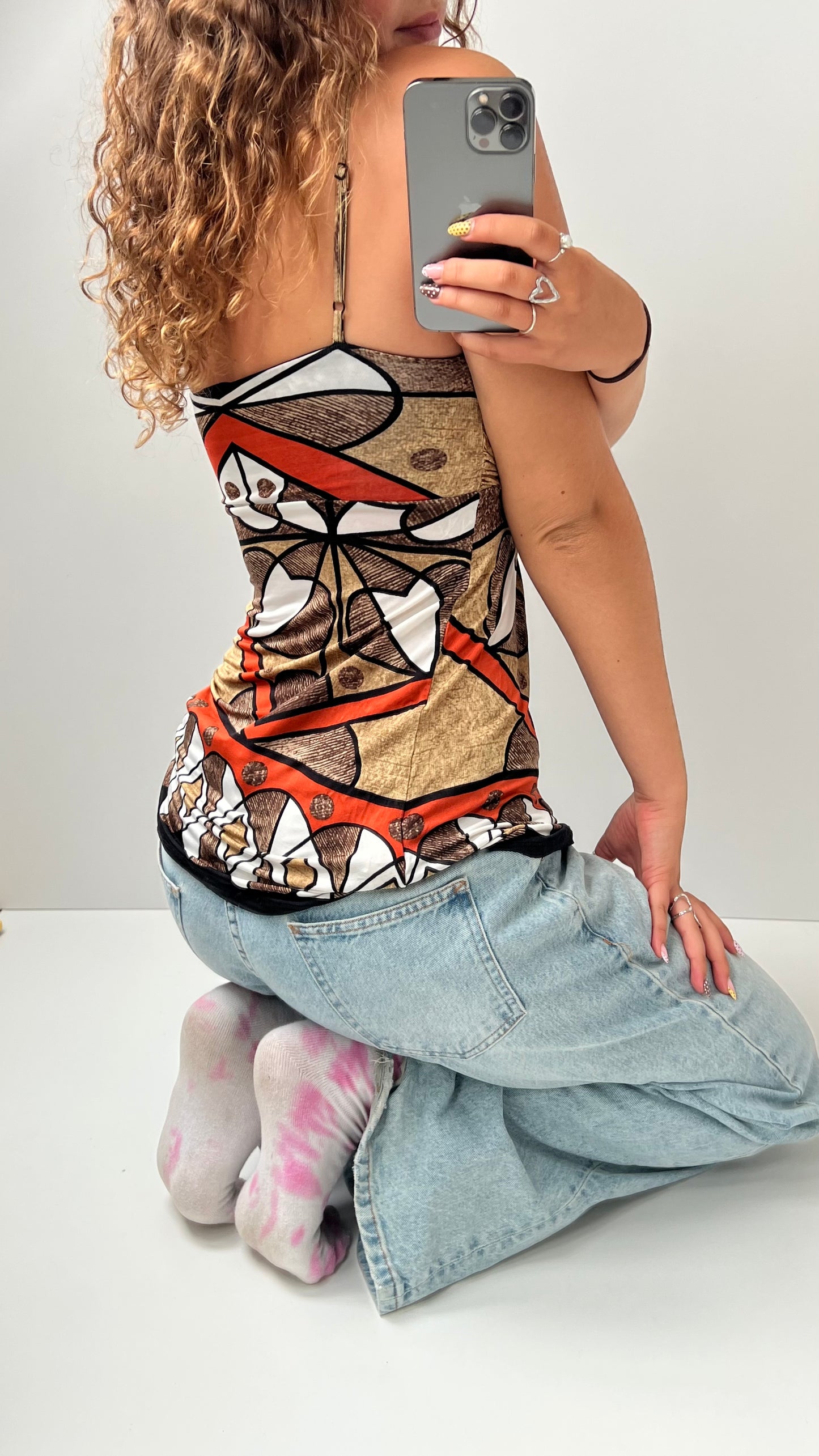 00s brown babydoll cami- size S