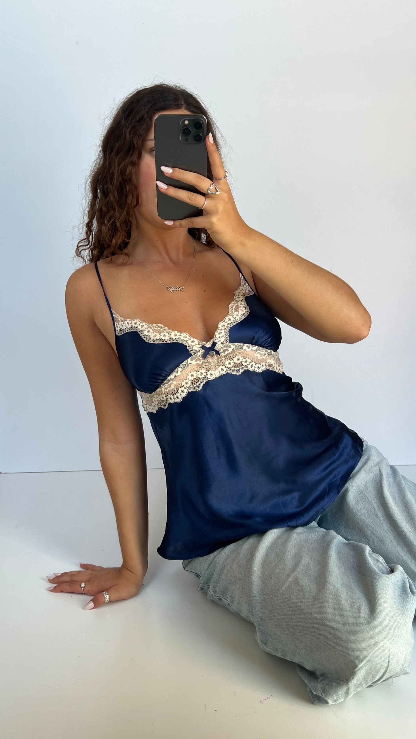 00s navy lace cami- size M