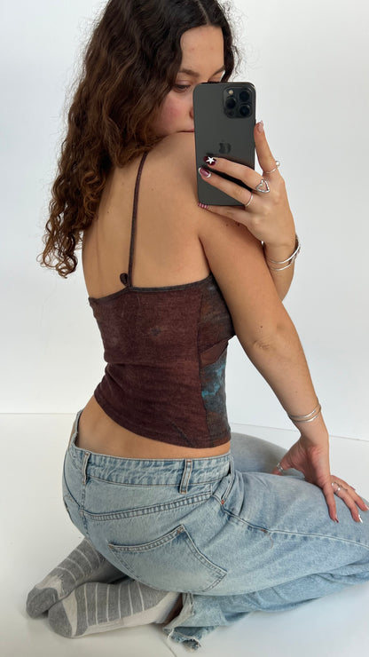 00s blue brown cami- size M