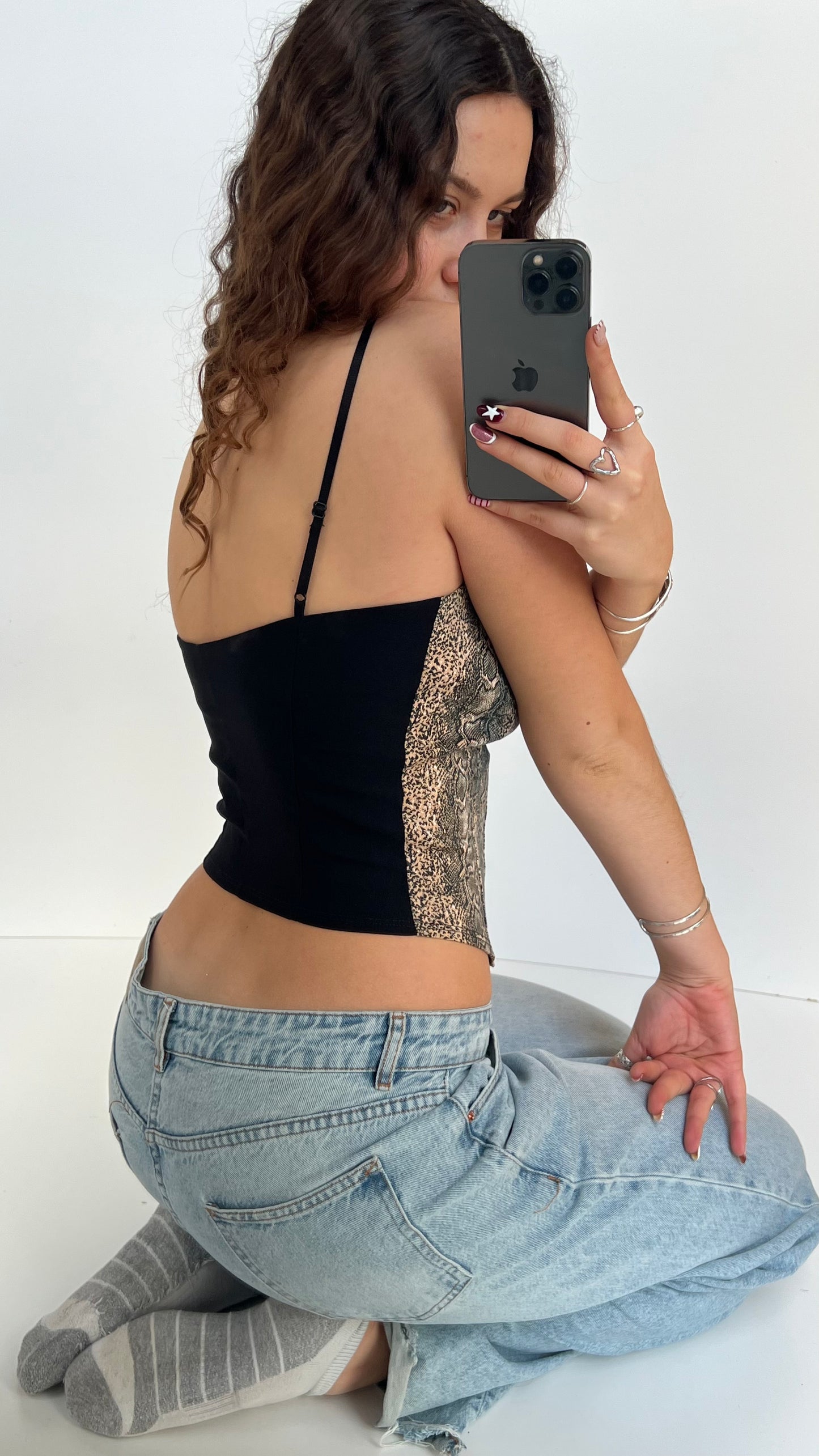 00s brown snakeskin cami- size S/M