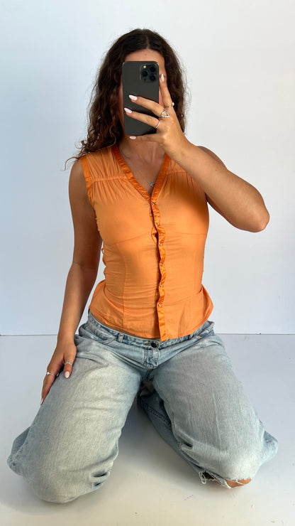 00s orange tank top- size S