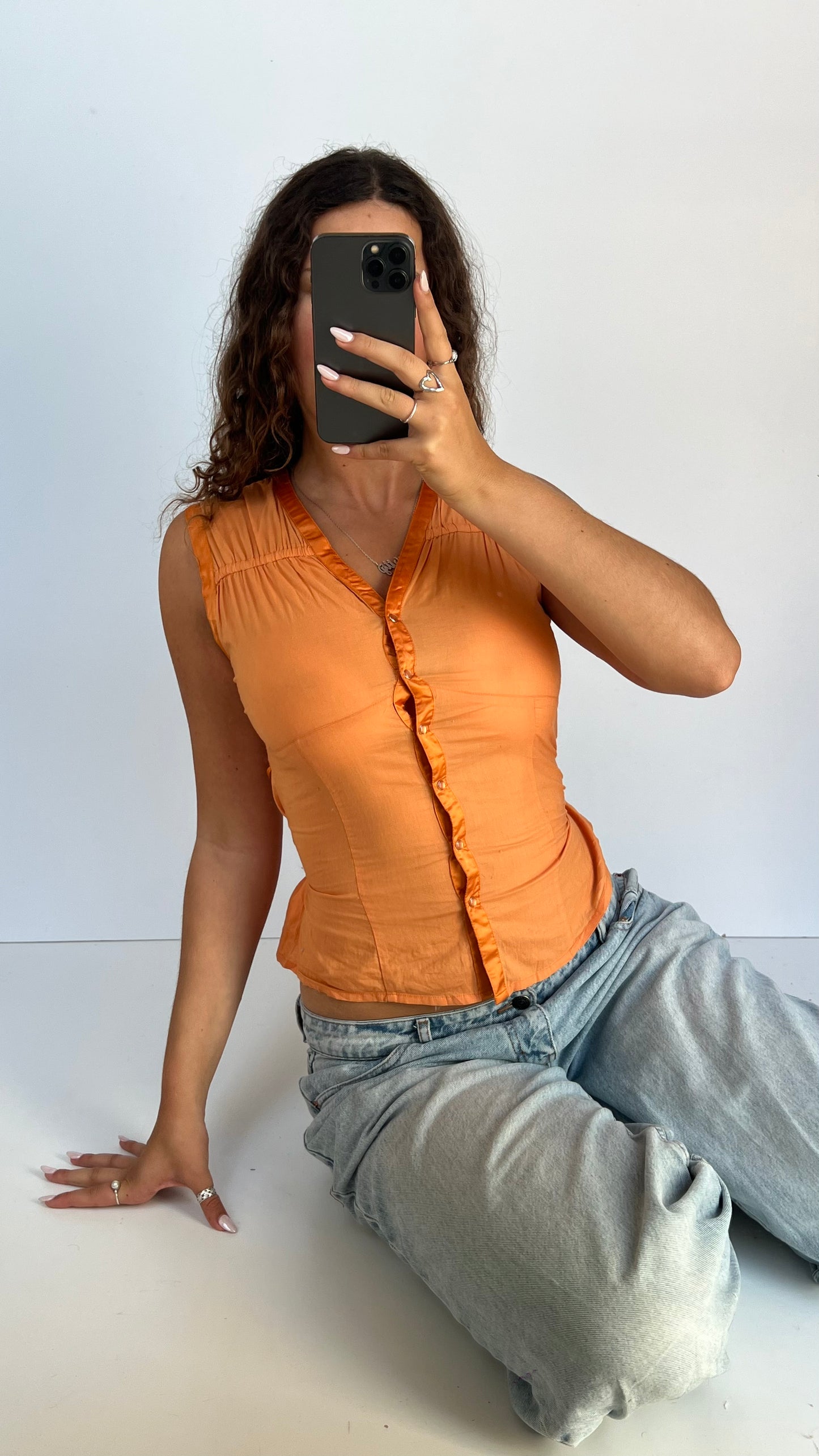 00s orange tank top- size S
