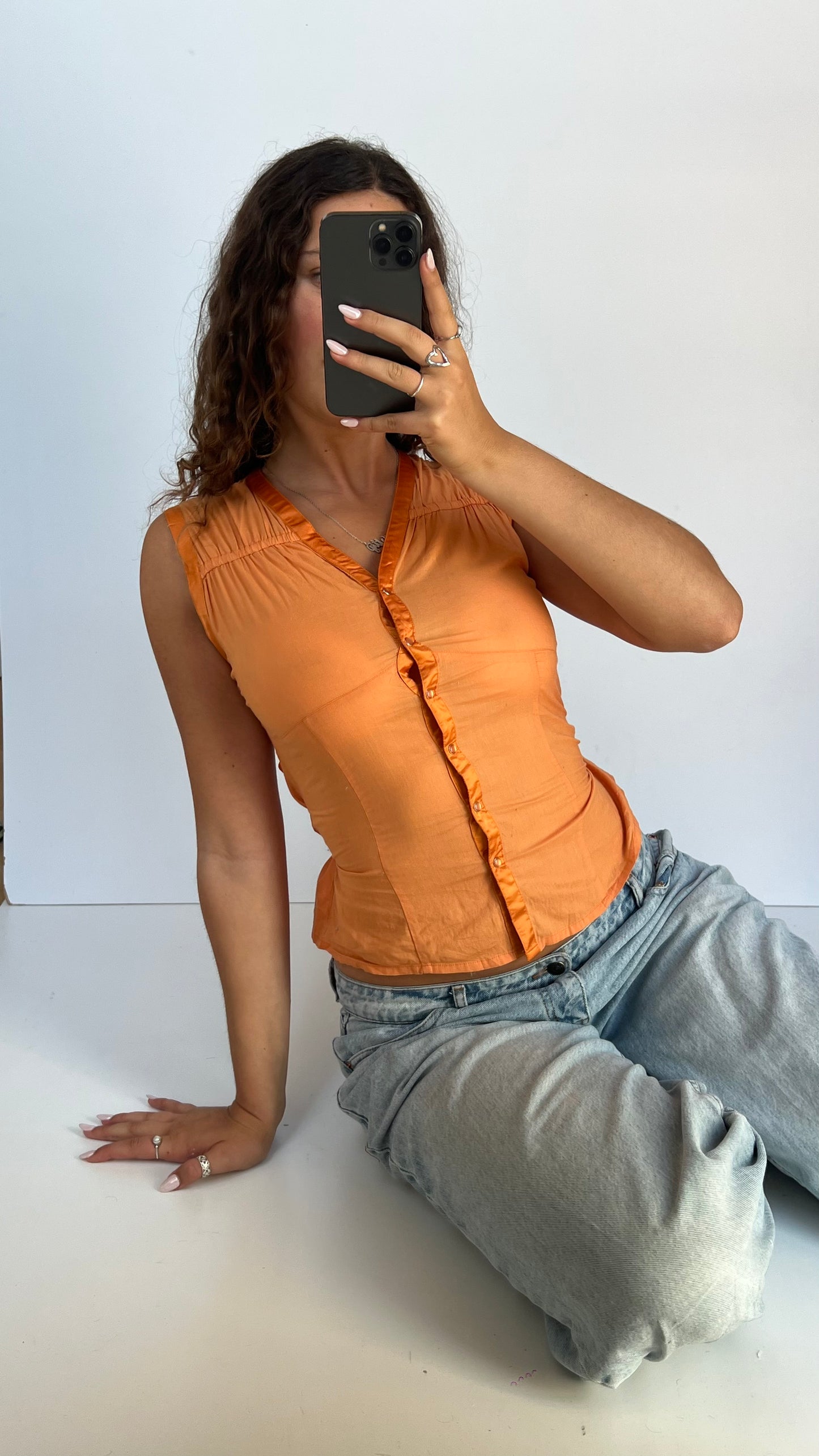 00s orange tank top- size S