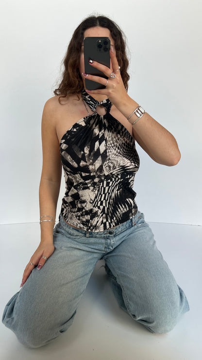 00s black halter cami- size S/M