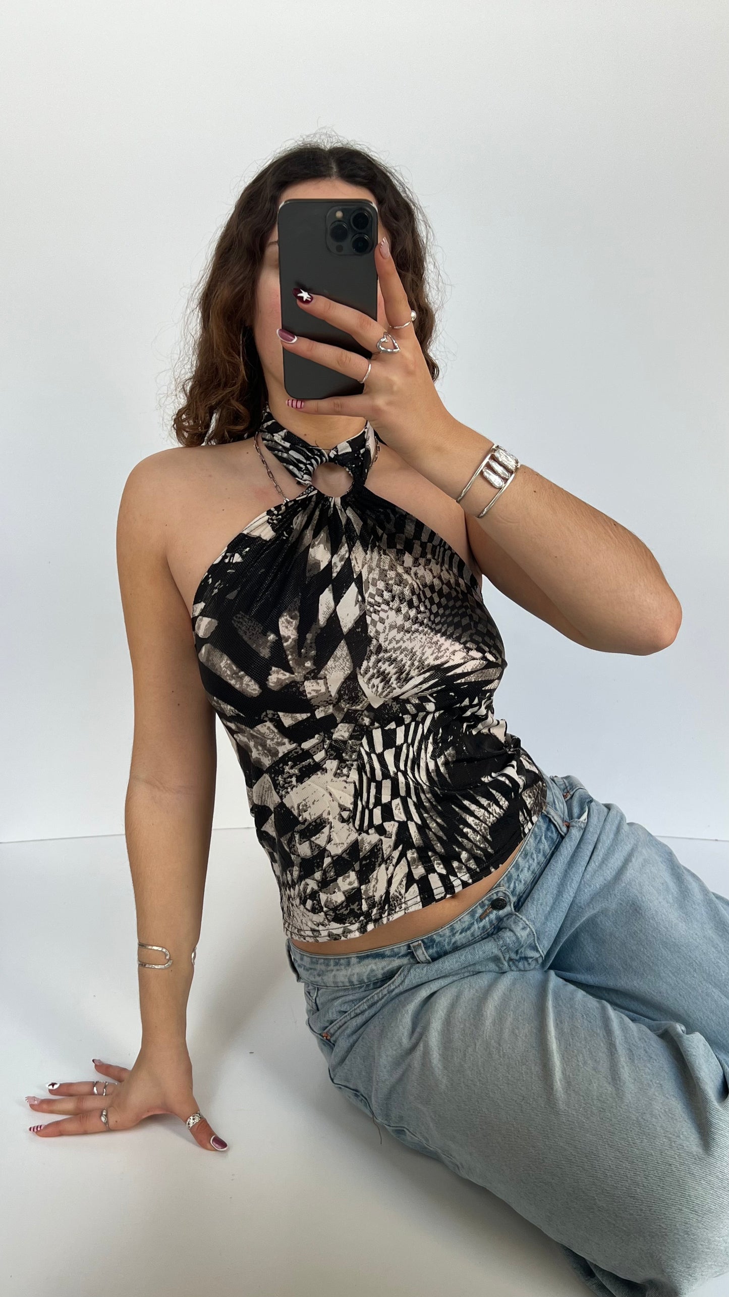 00s black halter cami- size S/M