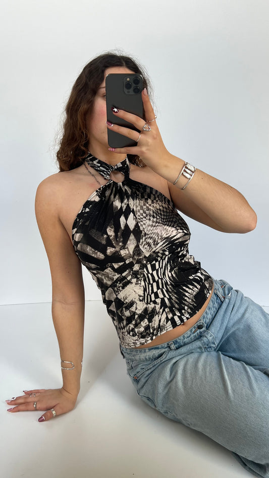 00s black halter cami- size S/M